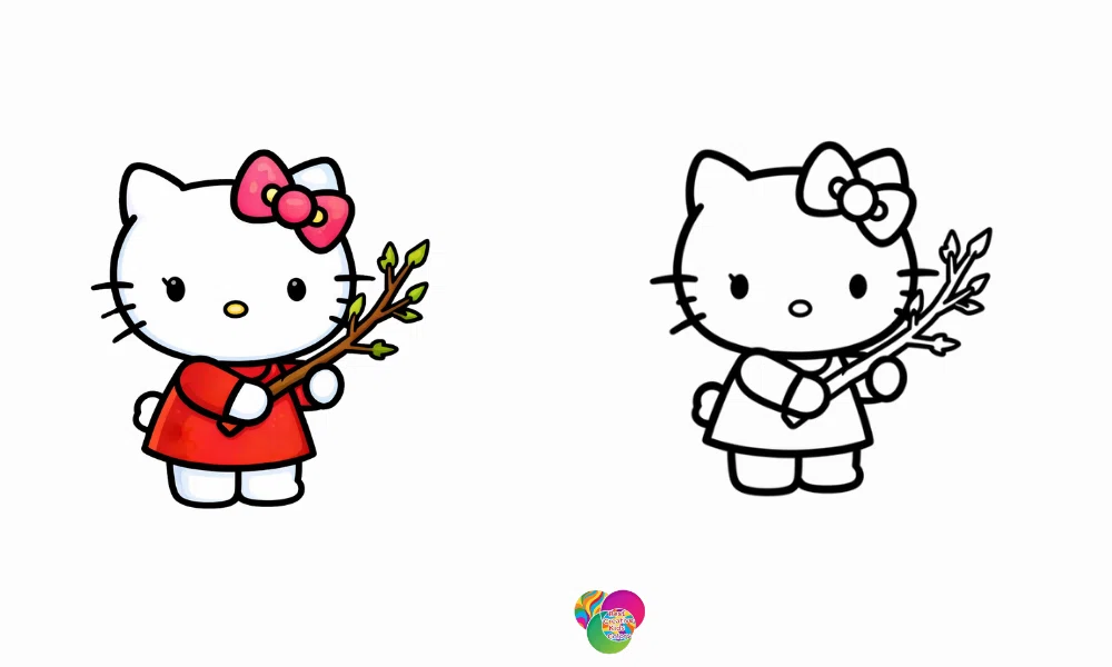 Easy Hello Kitty Fall Coloring Pages Free Download