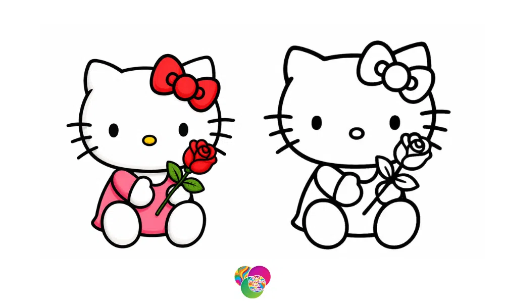 Fun and Free Hello Kitty Valentine’s Day Coloring Pages