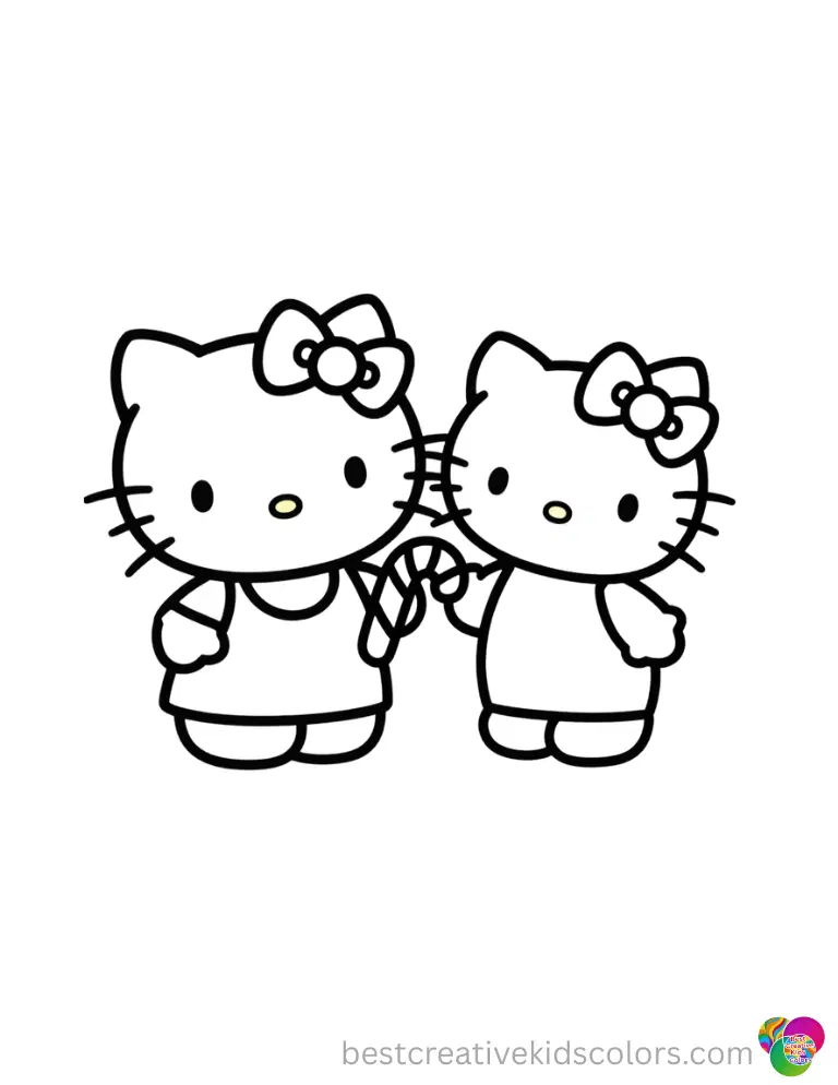 Easy Hello Kitty Coloring Activities for Christmas Hello Kitty rolls a giant snowball to build a festive snowman.