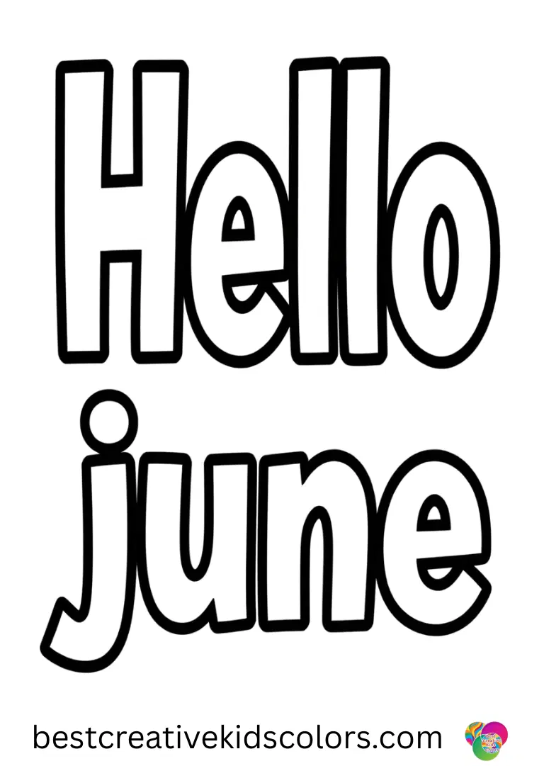 Hello june coloring page pdf