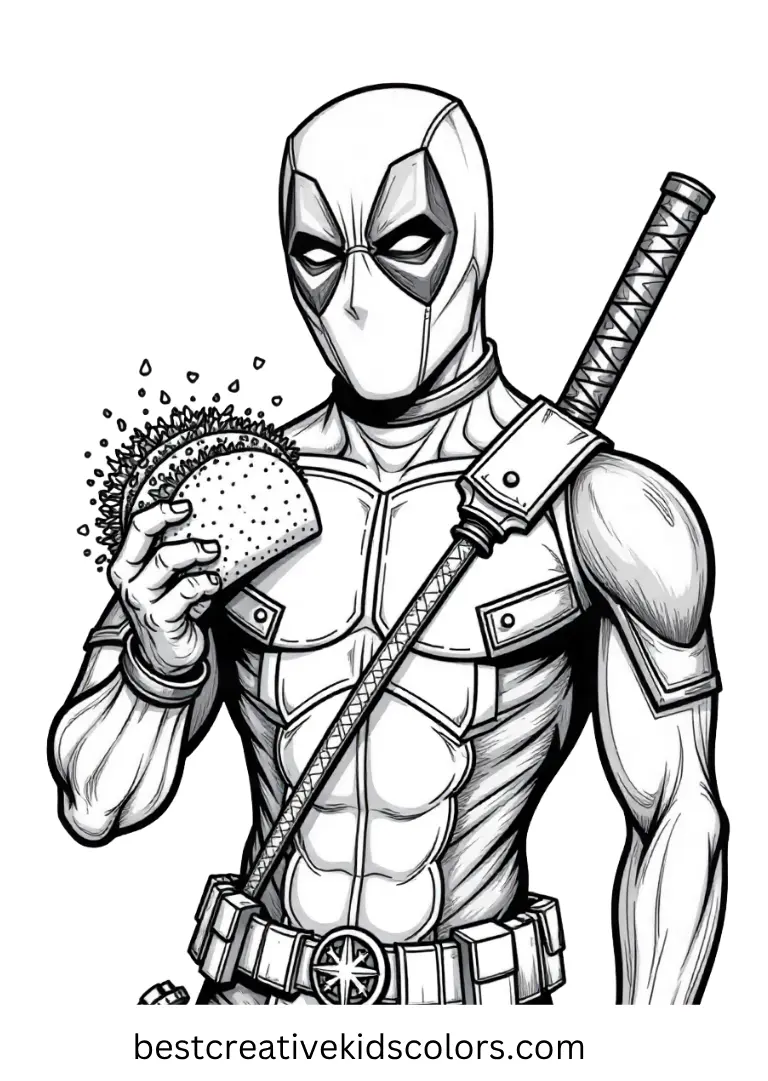 Hilarious Marvel Deadpool Coloring Pages for Kids Adults