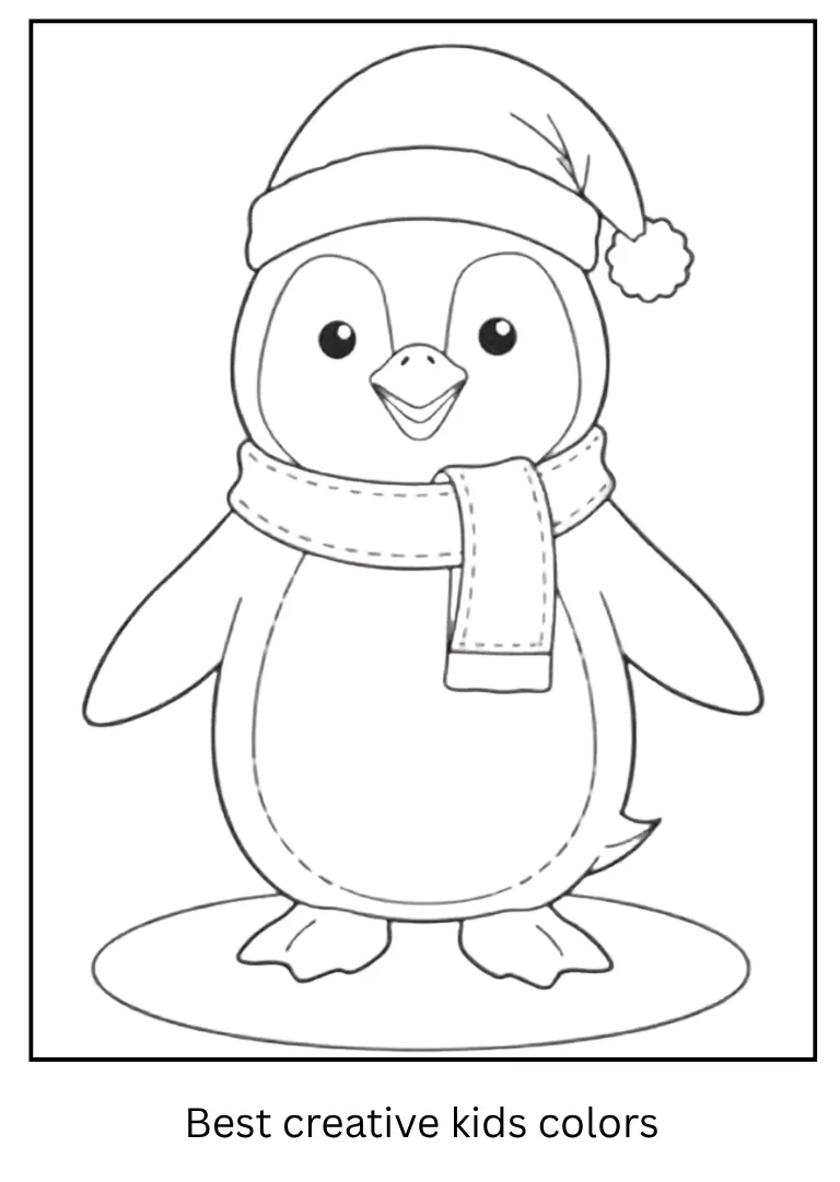 Holiday Penguin Coloring Page Holiday Penguin Coloring Page