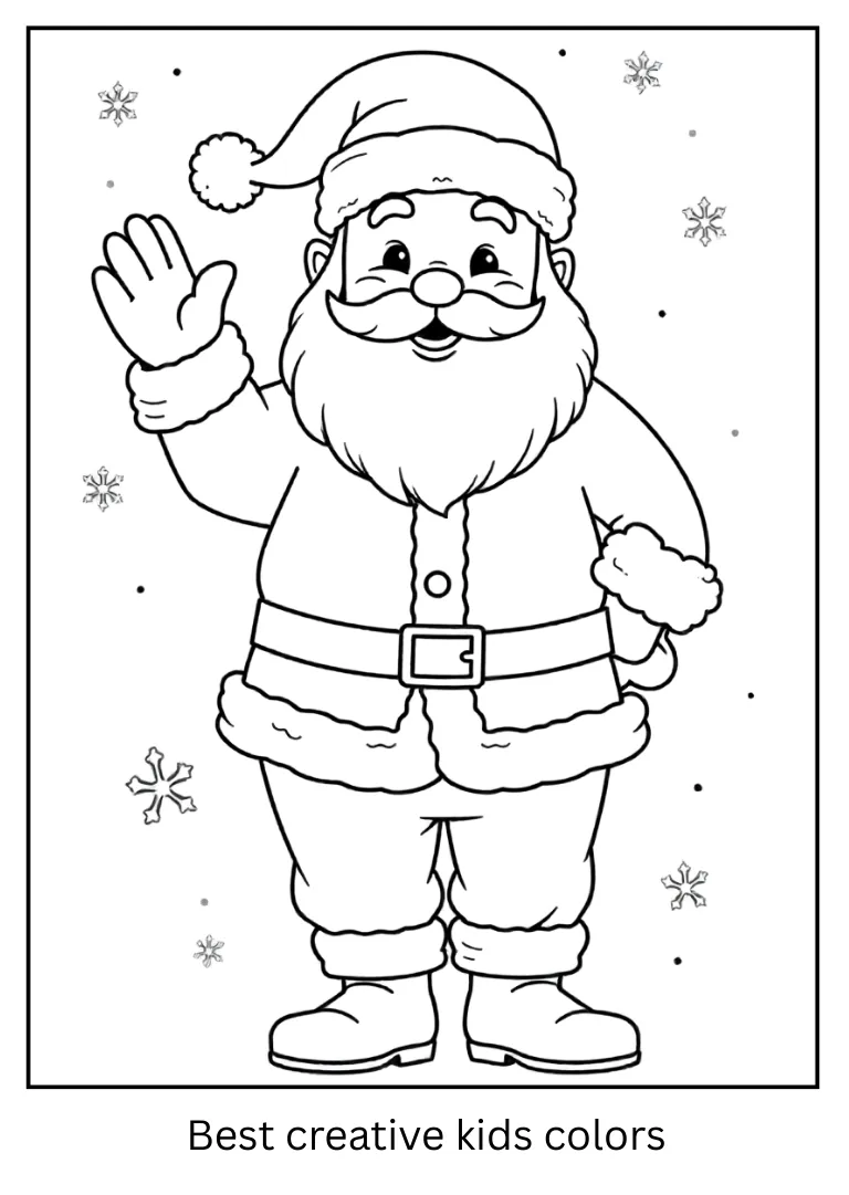 Holiday Santa Coloring Printable for Kids