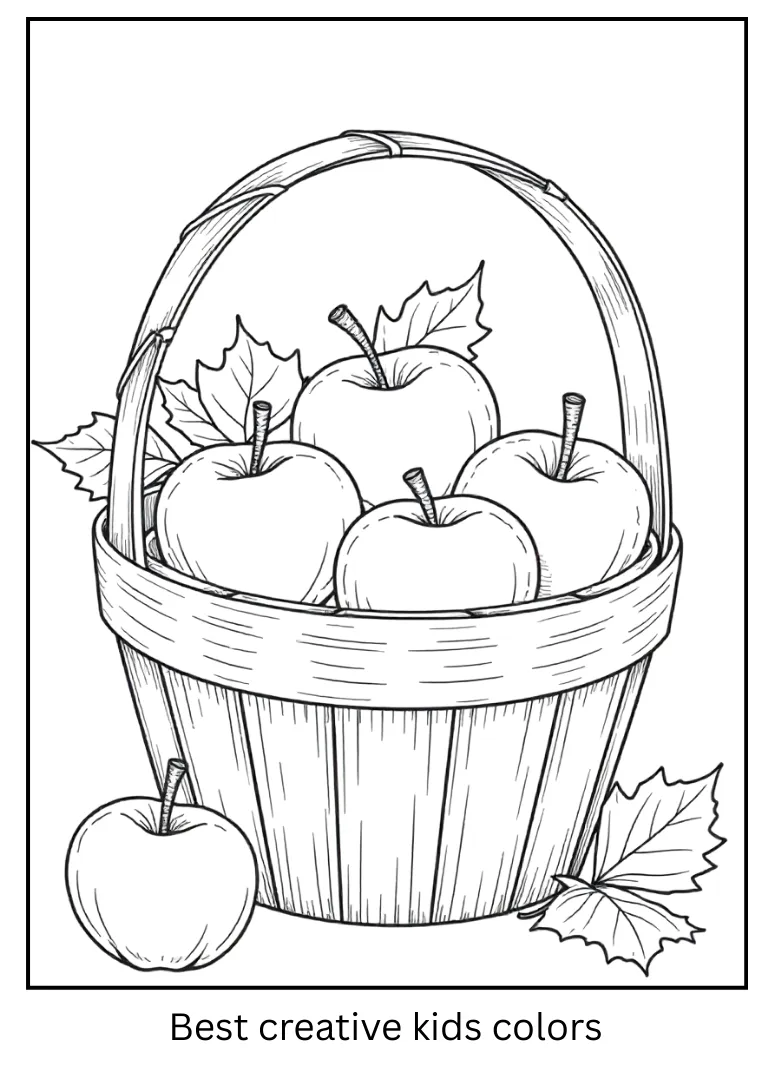 Honeycrisp Harvest Basket Coloring Page