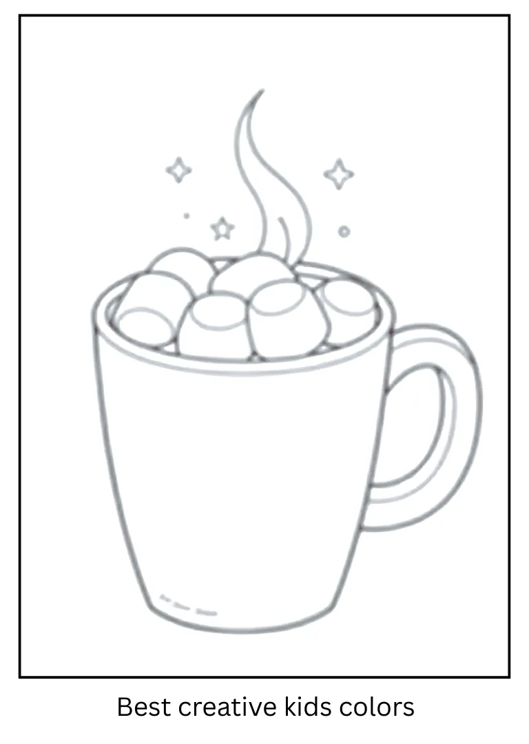 Hot Cocoa Mug Coloring Outline Hot Cocoa Mug Coloring Outline
