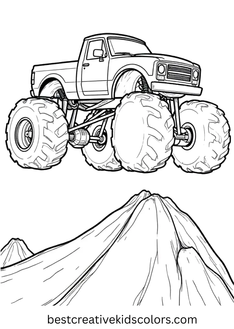 Hot Wheels Monster Truck Coloring Pages Extreme Jump