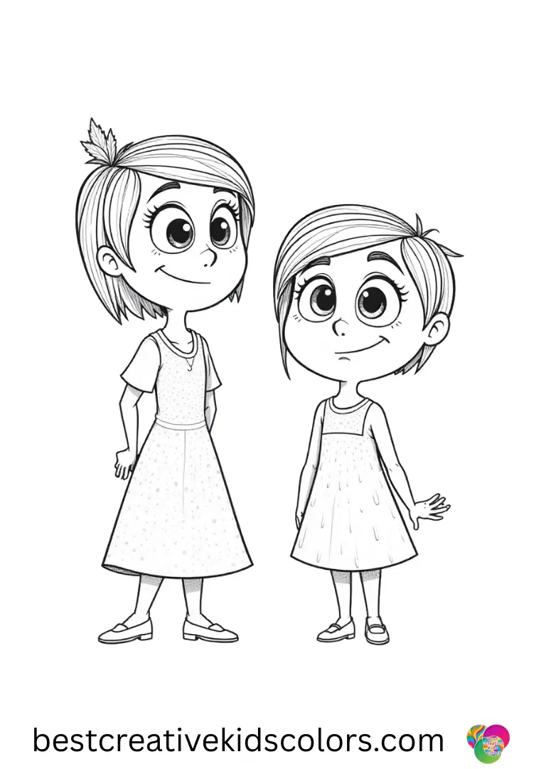 Inside Out coloring pages Color Joy, Sadness, and friends on uncluttered, playful emotion adventures.