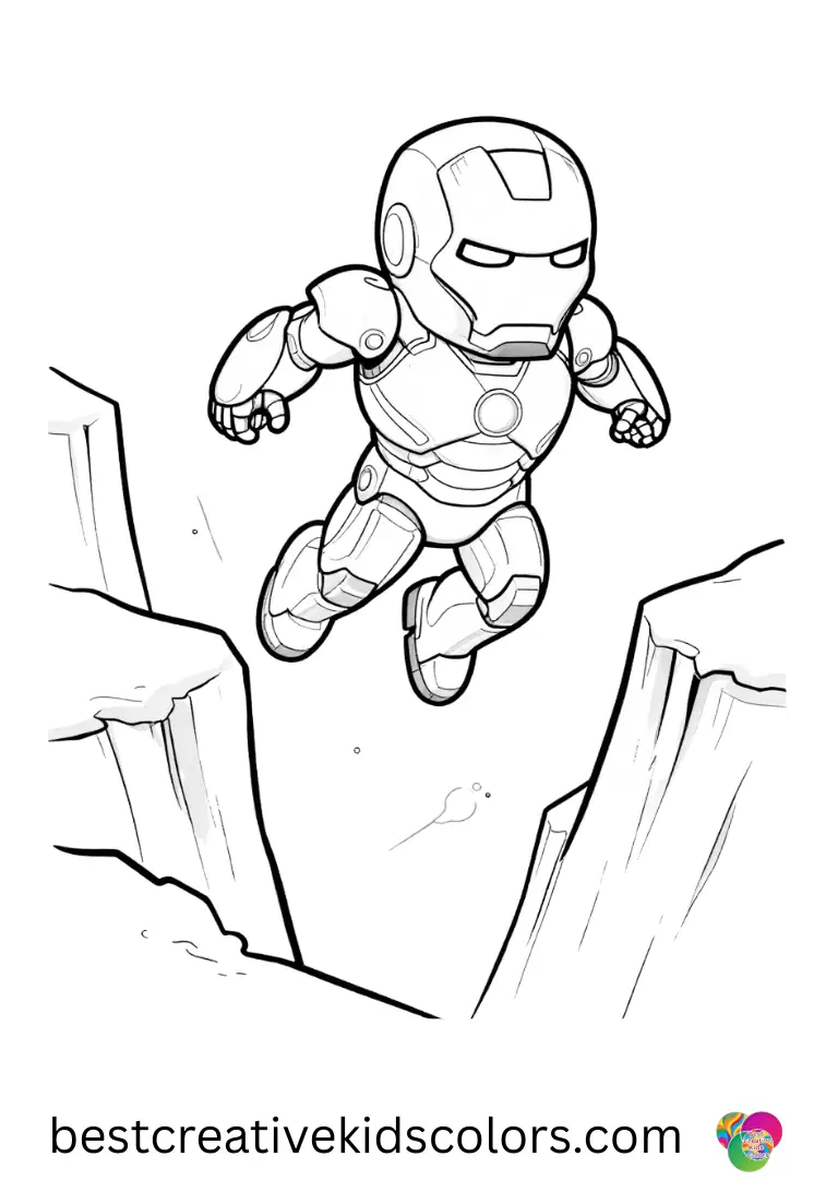 Iron Man Mark 2 Scene performs a slow aerial roll above snowy cliffs while frost drifts lightly.