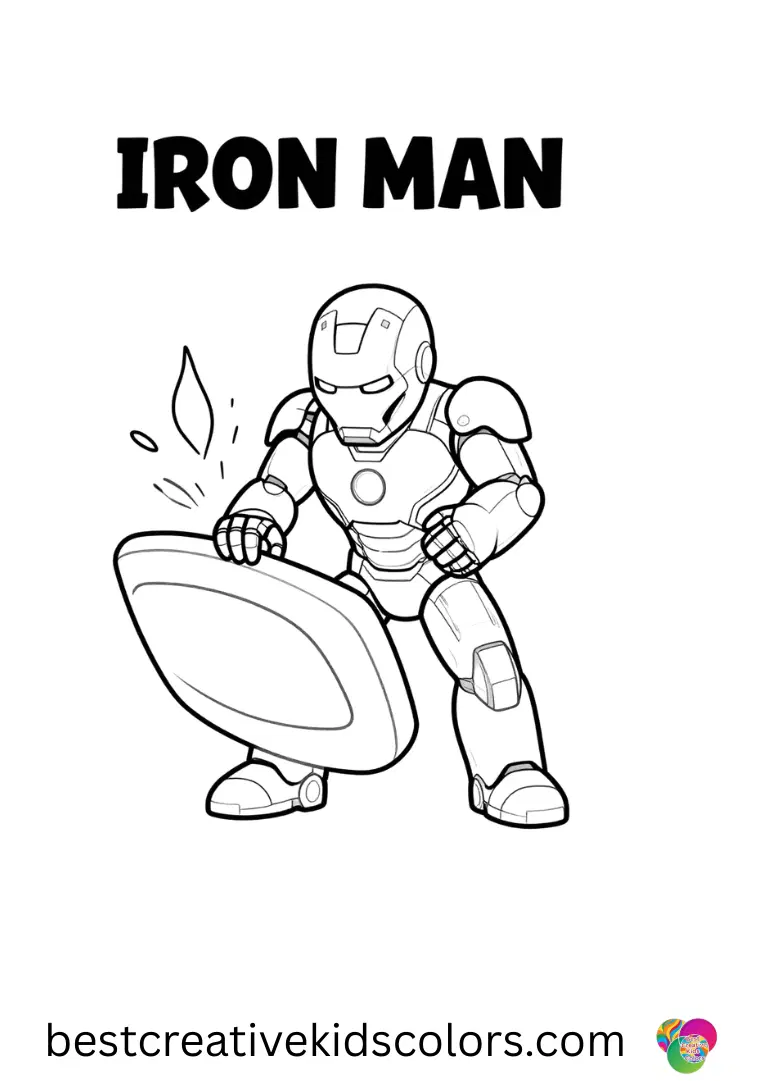 Iron Man welding Scene drifts gentle ember sparks while he shapes a smooth curved panel with care.