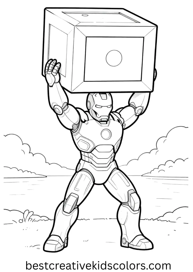 A calm lake reflects Iron man and black panther's secret mission ppsspp as they lift a sealed energy crate.