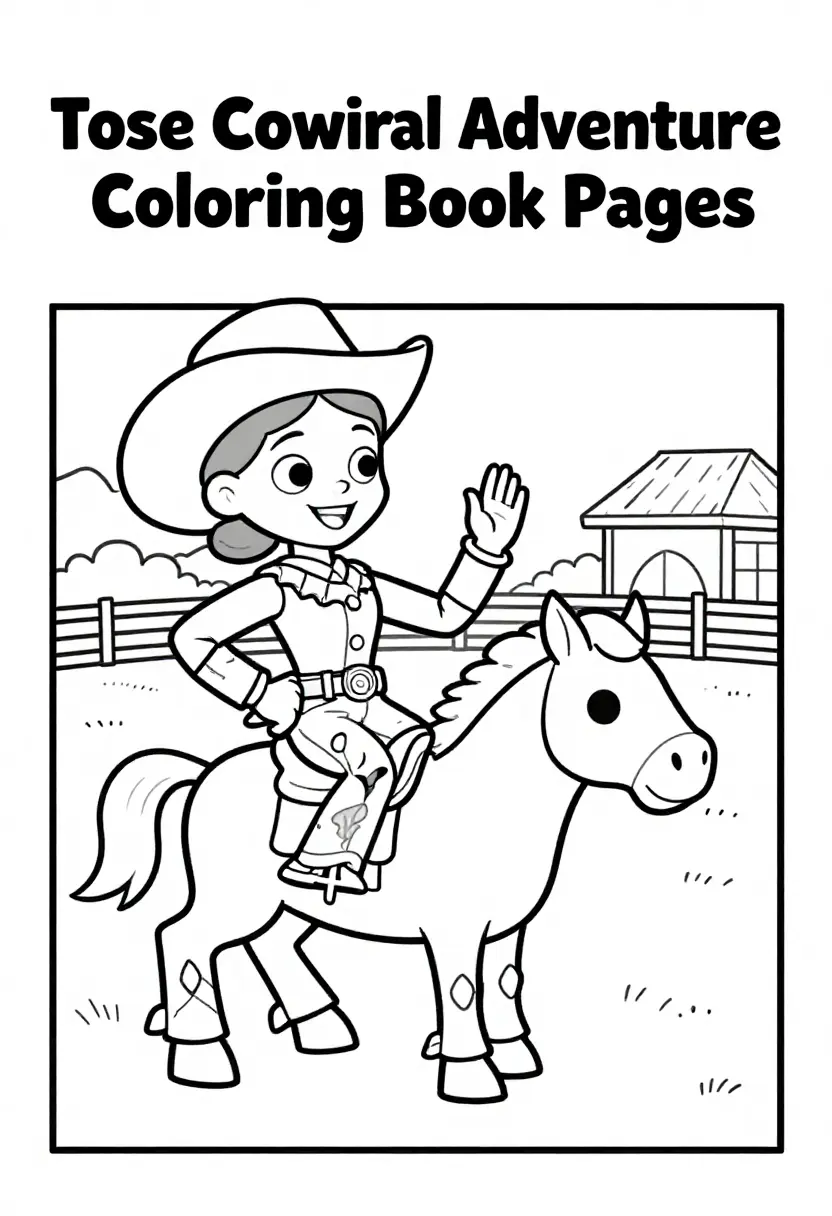 Jessie Cowgirl Adventure Toy Story Coloring Book Pages