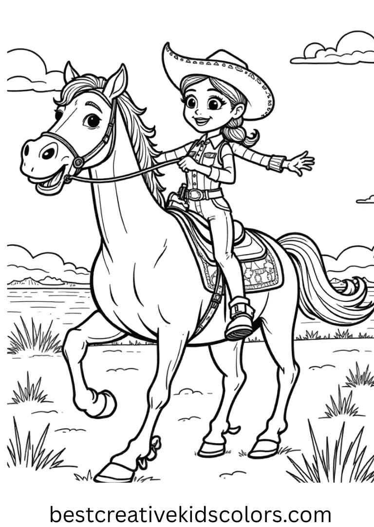 Swing lassos and gallop with Jessie across bright plains.