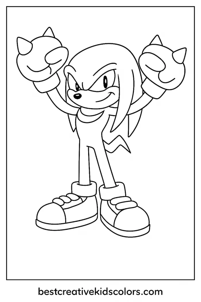 Knuckles From Sonic – No-Skill Coloring for Everyone