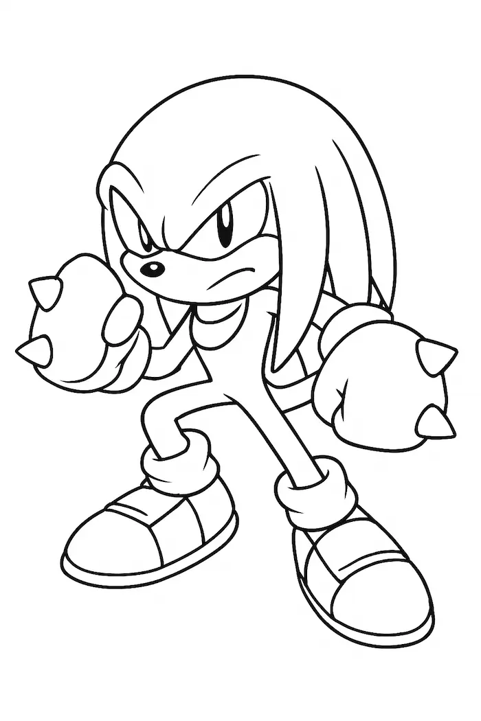 Knuckles the Echidna Outline