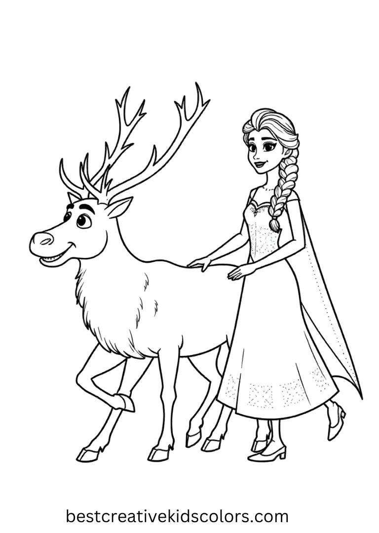 Kristoff Guiding Sven While Elsa Follows