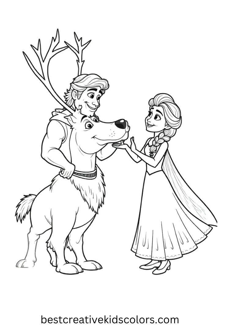 They cheer Sven as he lifts one hoof in a happy winter moment.