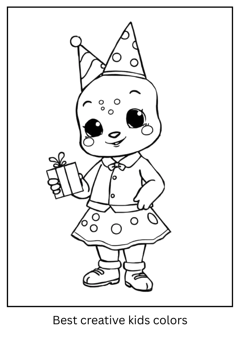 Labubu Party Outfit Printable Outline