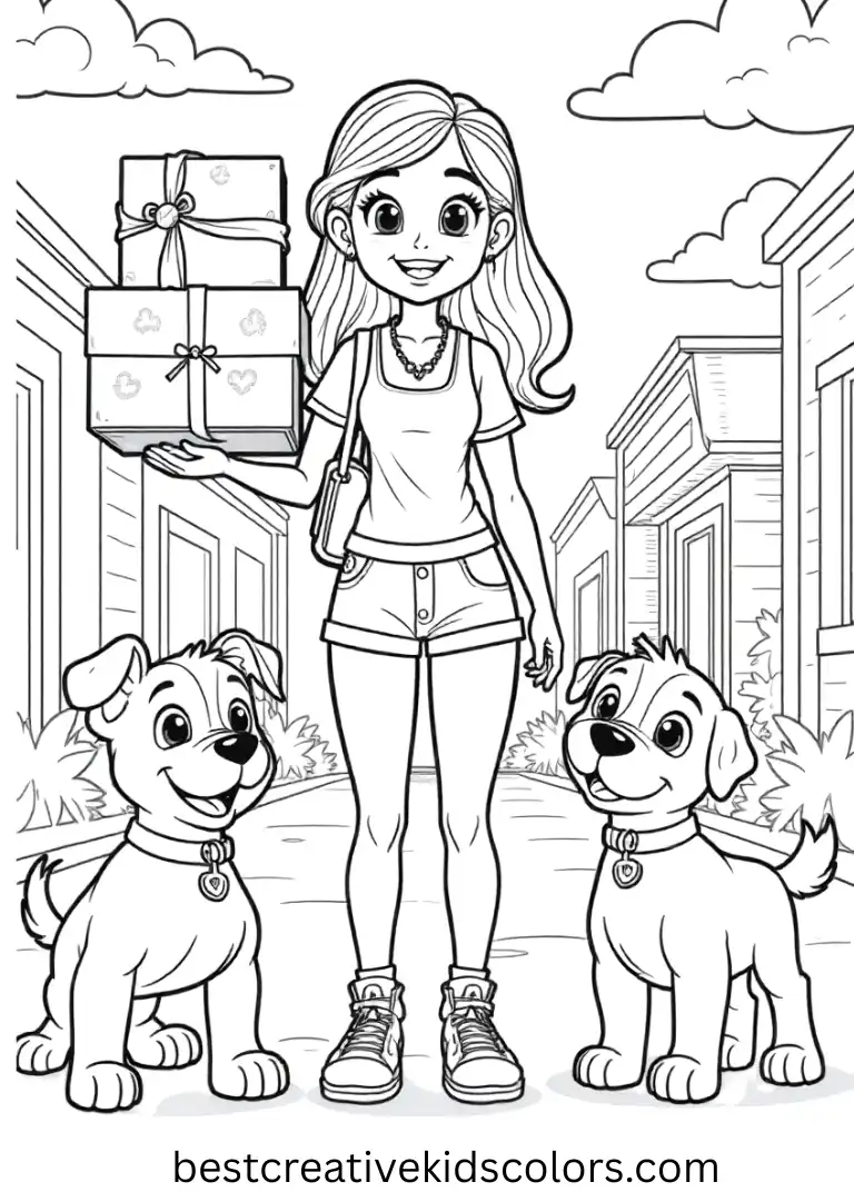 Liberty carries packages and delivers food to pups across Adventure Bay.