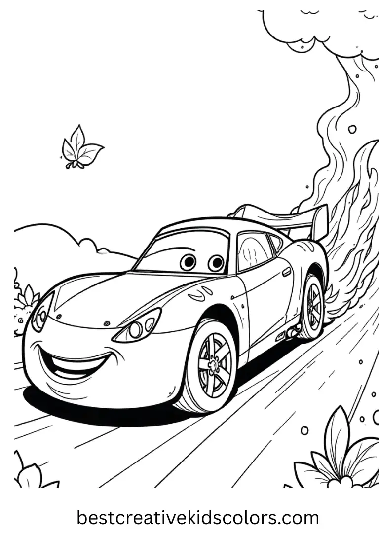 Lightning & Cruz Speed Challenge Disney Coloring Page Race with Lightning and Cruz in kid-friendly Disney Coloring Pages for creativity.
