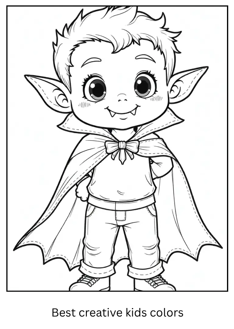 Little Dracula Coloring Page for Halloween