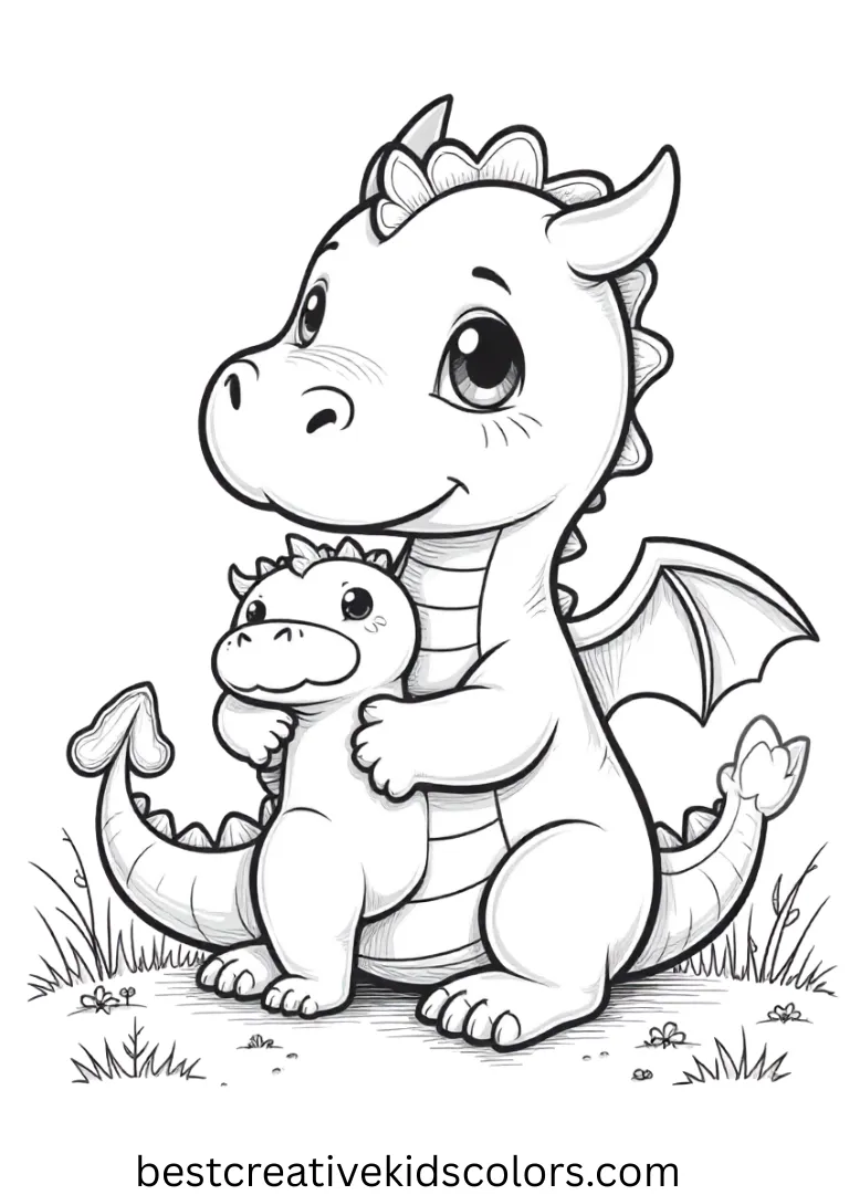 Little Dragon Illustration Page Hugging Toy