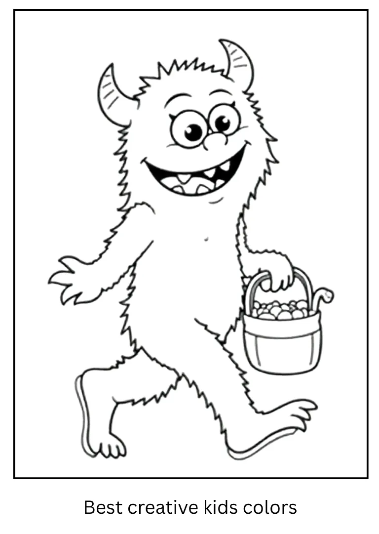 Little Monster Trick or Treat Coloring Page