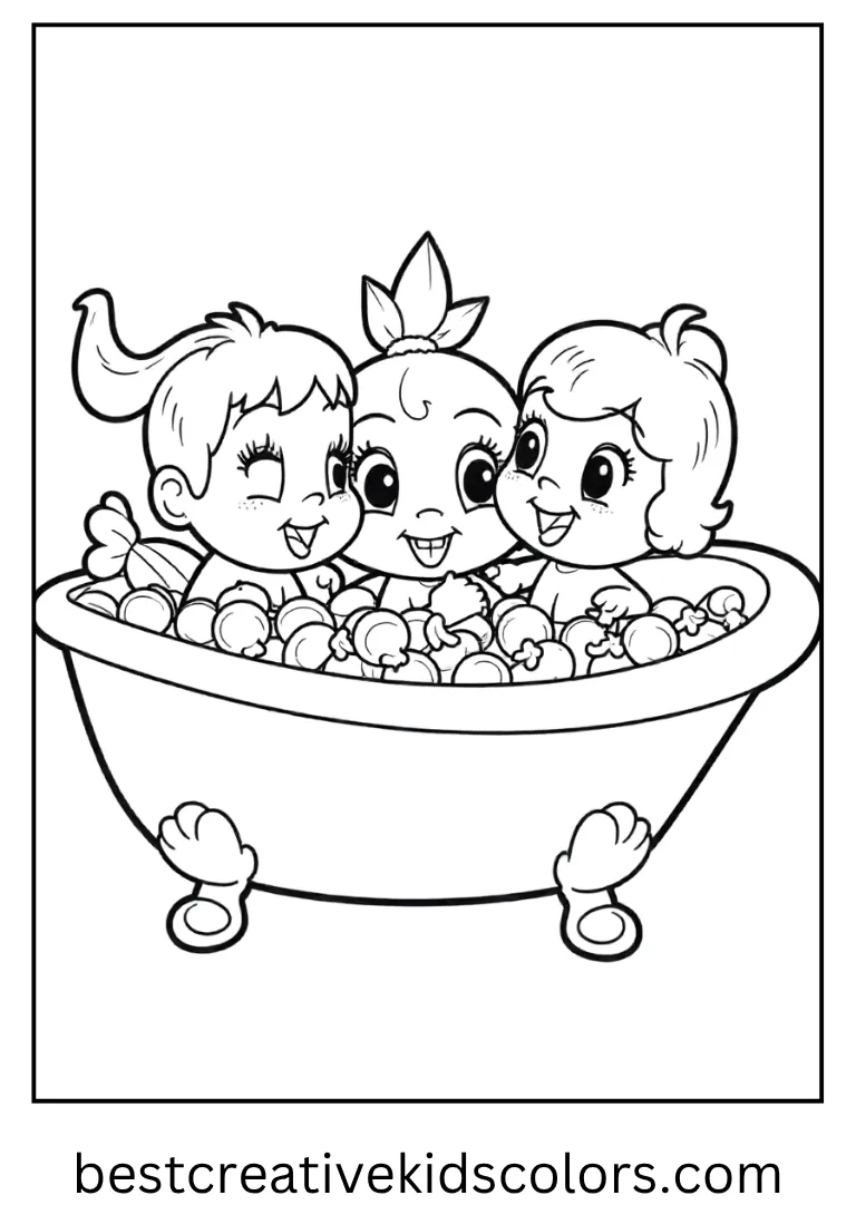 Lock, Shock & Barrel Candy Ride Coloring Page The trio races downhill in a bathtub full of candy.