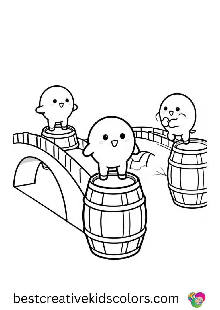 Lock shock barrel coloring page pdf Lock shock barrel coloring page pdf features the mischievous trio spinning barrels along bridges.