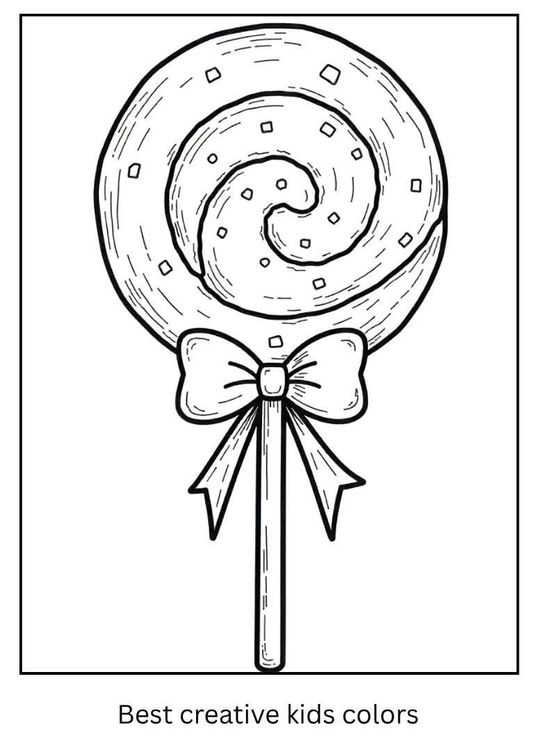 Lollipop Treat Halloween Coloring Page