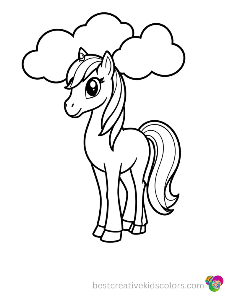 Ponies mix bright colors on digital clouds in MLP coloring online for creative fun.