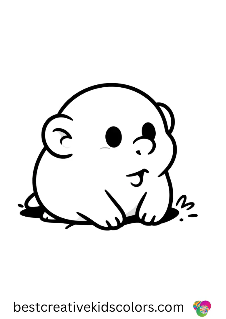 A mole pokes its nose out from a round burrow in March animals a coloring adventure easy.