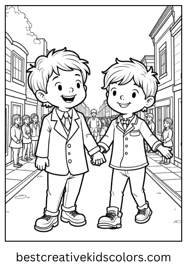 Mayor and Jack Parade Coloring Page