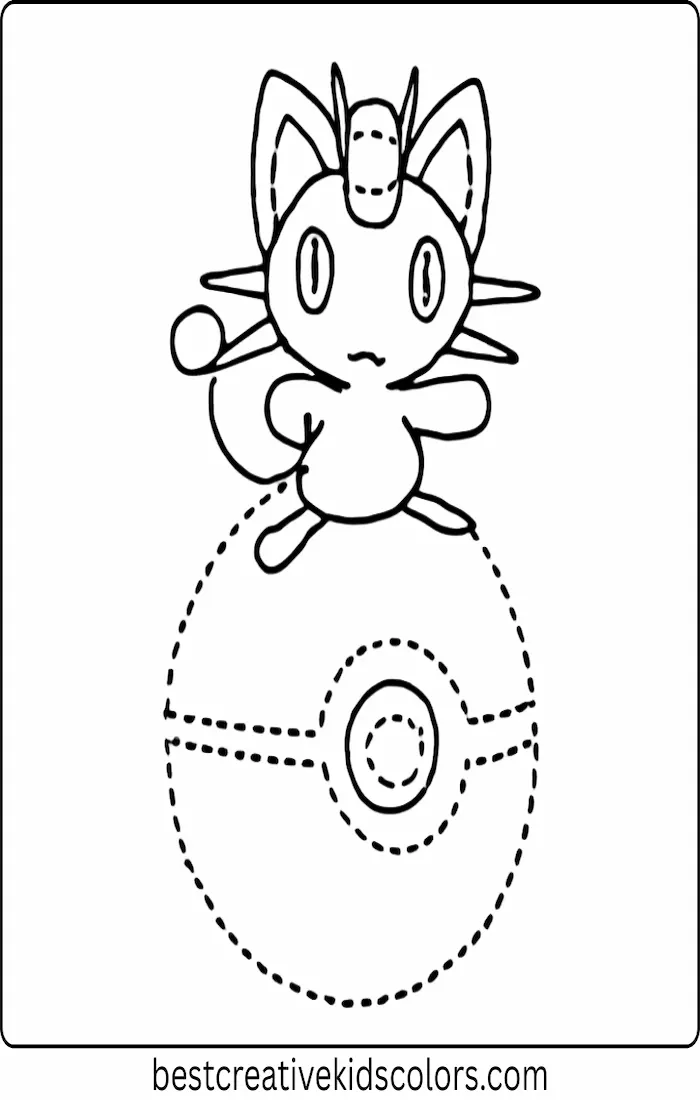 Meowth Balancing on a Pokéball