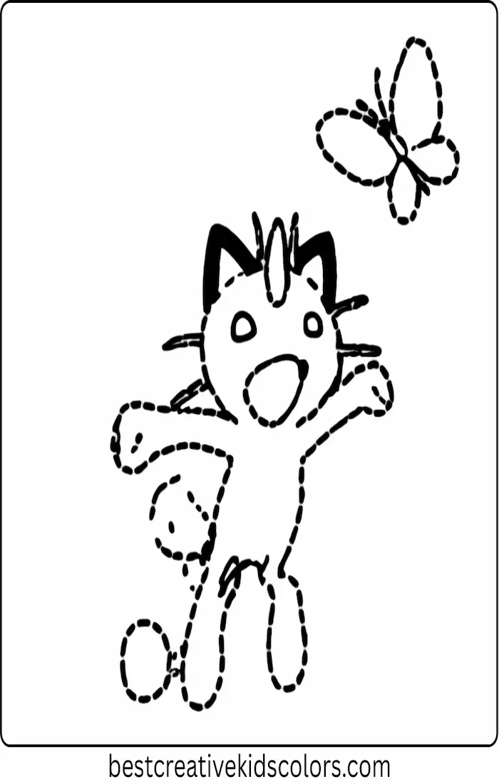 Meowth Chasing a Butterfly
