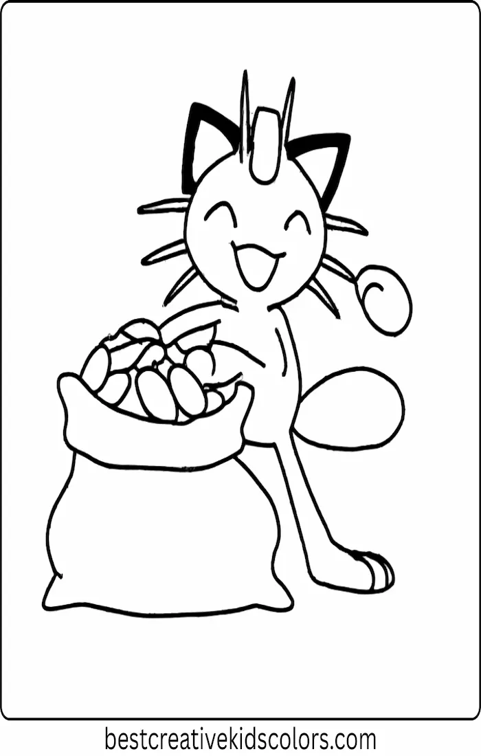 Meowth with a Big Sack of Coins