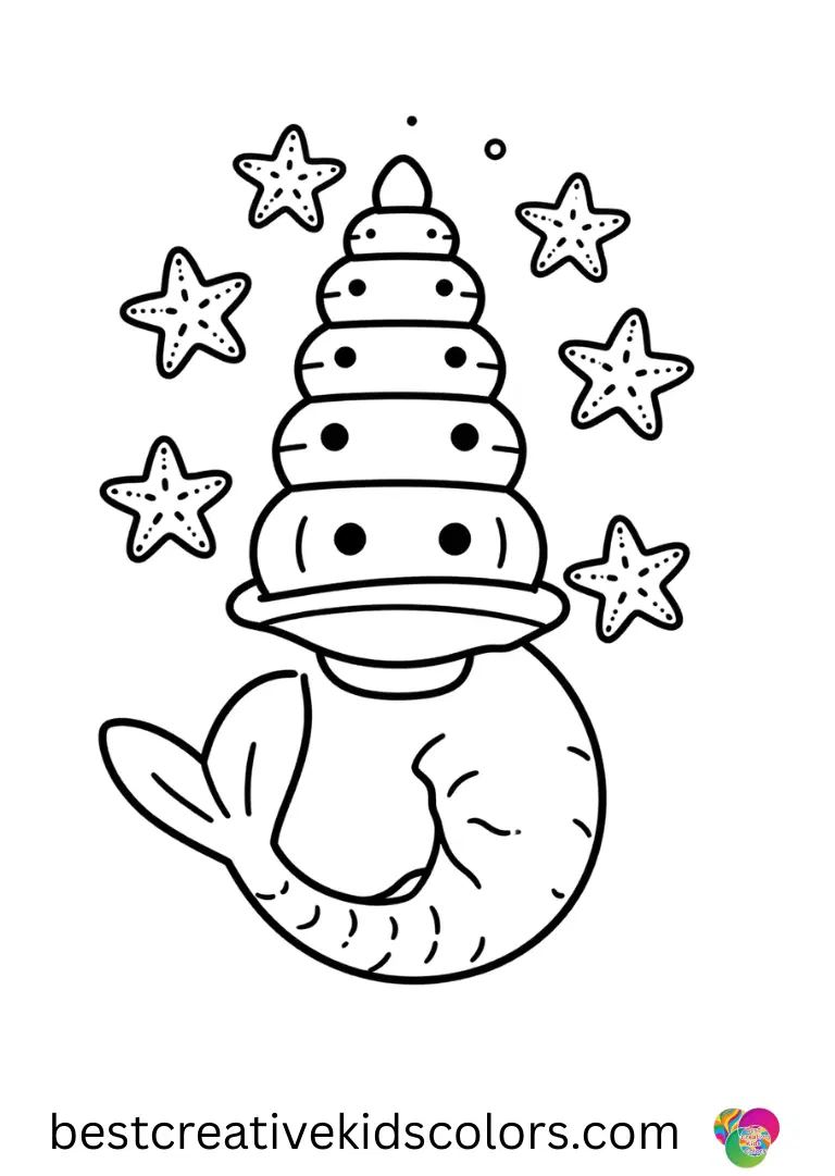 Mermaid happy birthday Coloring pages Mermaid happy birthday Coloring pages feature a mermaid sprinkling starfish around a shell tower