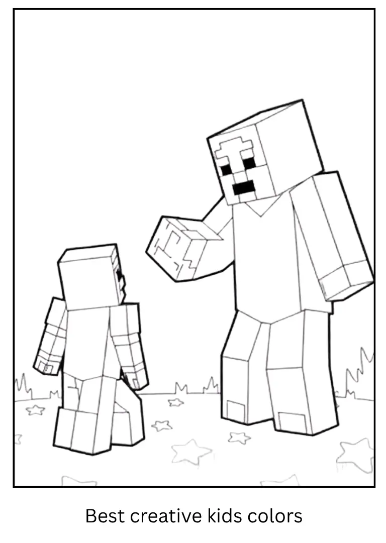 Minecraft Coloring Pages – Battle with Enderman