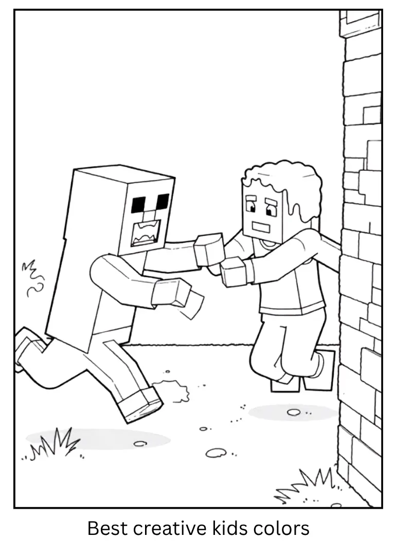 Minecraft Coloring Pages – Creeper Chase