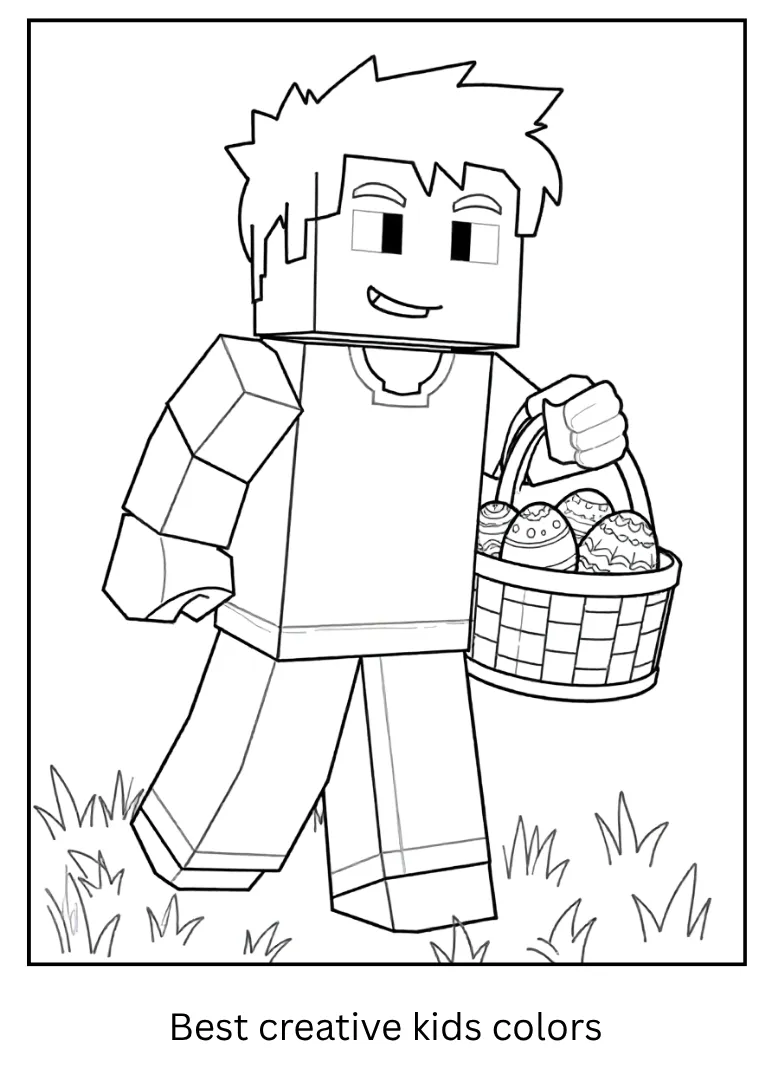Minecraft Coloring Pages – Easter Egg Hunt