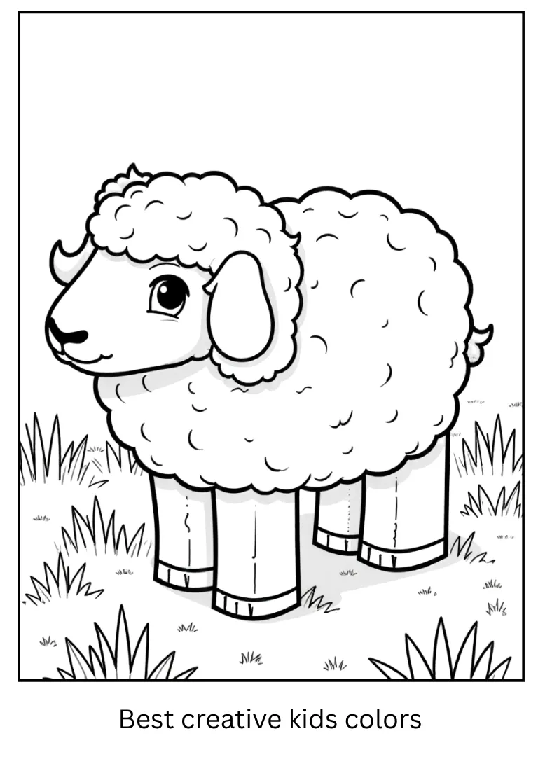 Minecraft Coloring Pages – Sheep in the Field