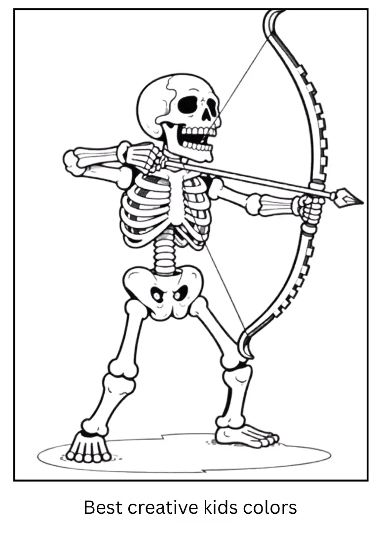 Minecraft Coloring Pages – Skeleton with Bow