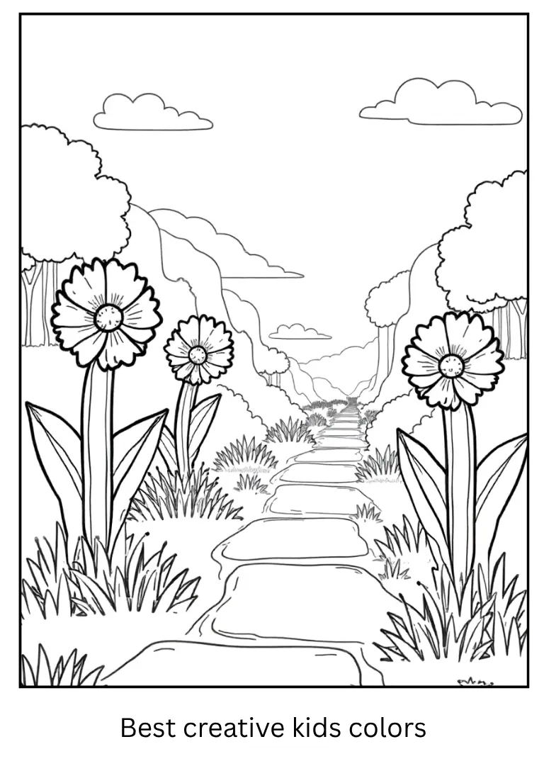 Minecraft Coloring Sheet – Spring Flowers Bloom