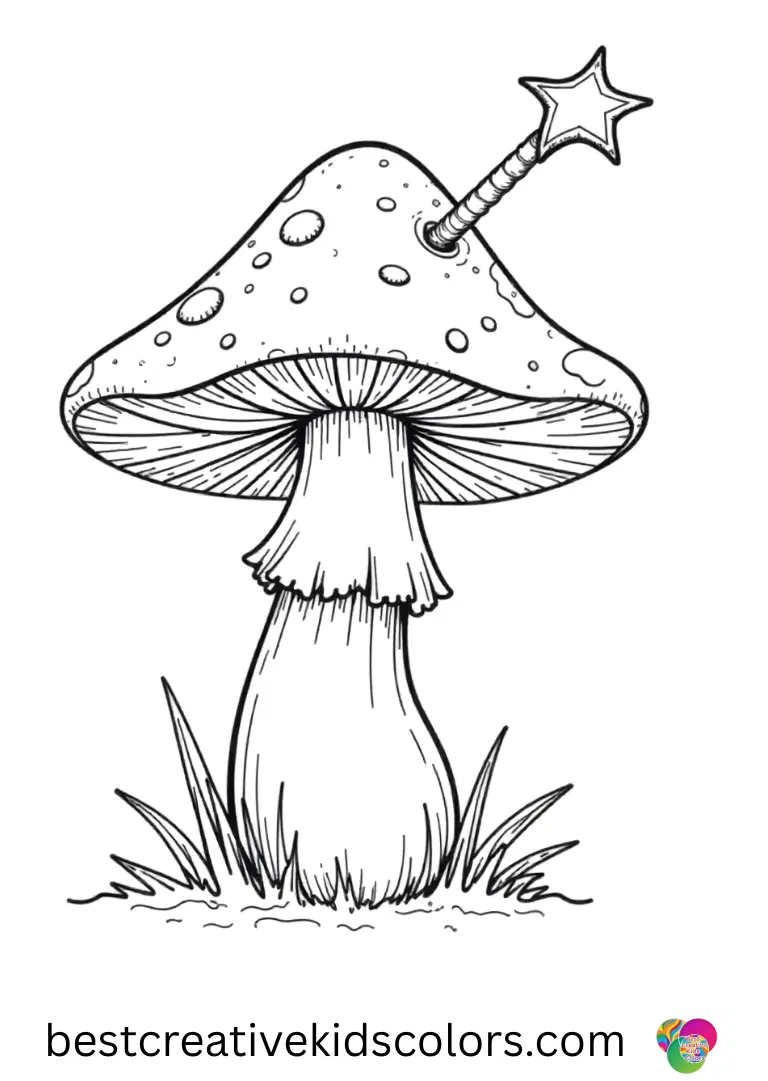 Mushroom Coloring Page easy 1