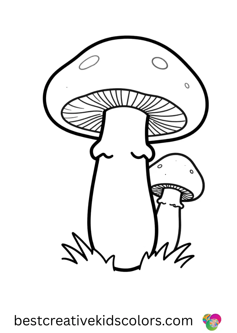 Mushroom gills diagram depicts a mushroom with soft twinkling lights underneath its cap.