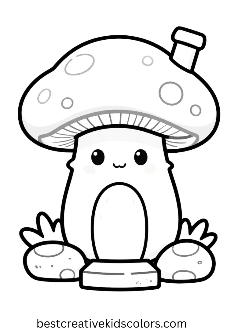 Mushroom house coloring page free download
