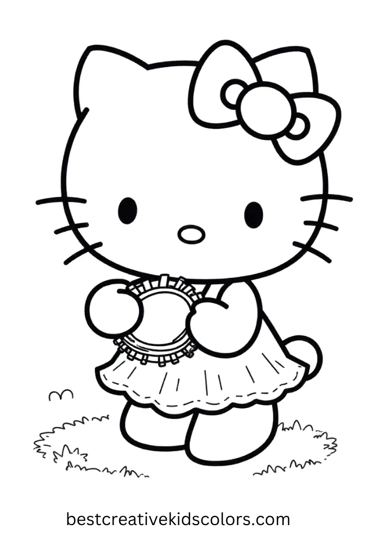 Musical Play Hello Kitty Coloring Page