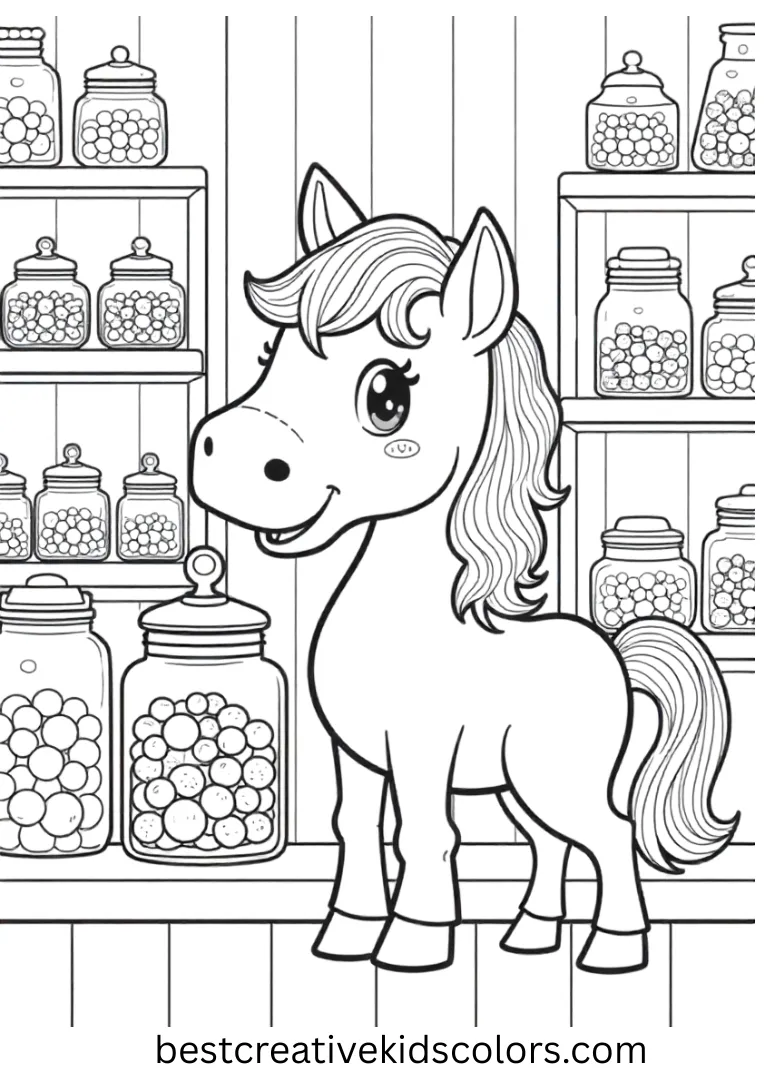 My Little Pony Candy Shop Visit Coloring Page
