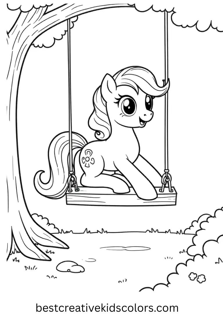 My Little Pony Garden Swing Coloring Page