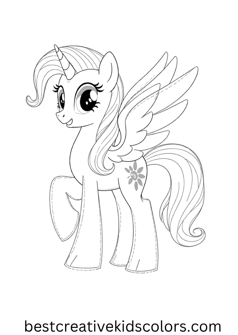 My Little Pony Princess Celestia Sun Magic Coloring Page