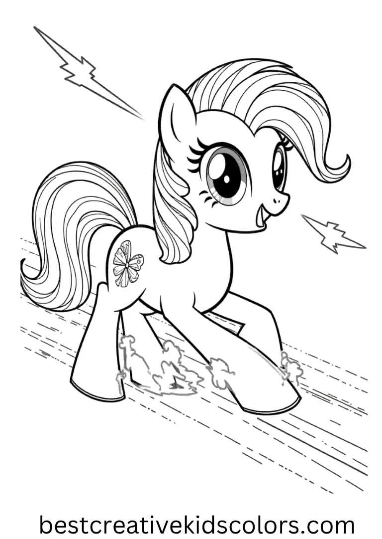 My Little Pony Rainbow Dash Lightning Speed Coloring Page